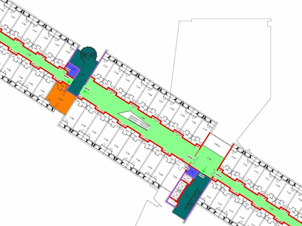 brandschutznachweisvisulisierungschmal_Brandschutzvisualisierung Zeichnung_Eberl-Pacan Architektenplus Ingenieure Brandschutz