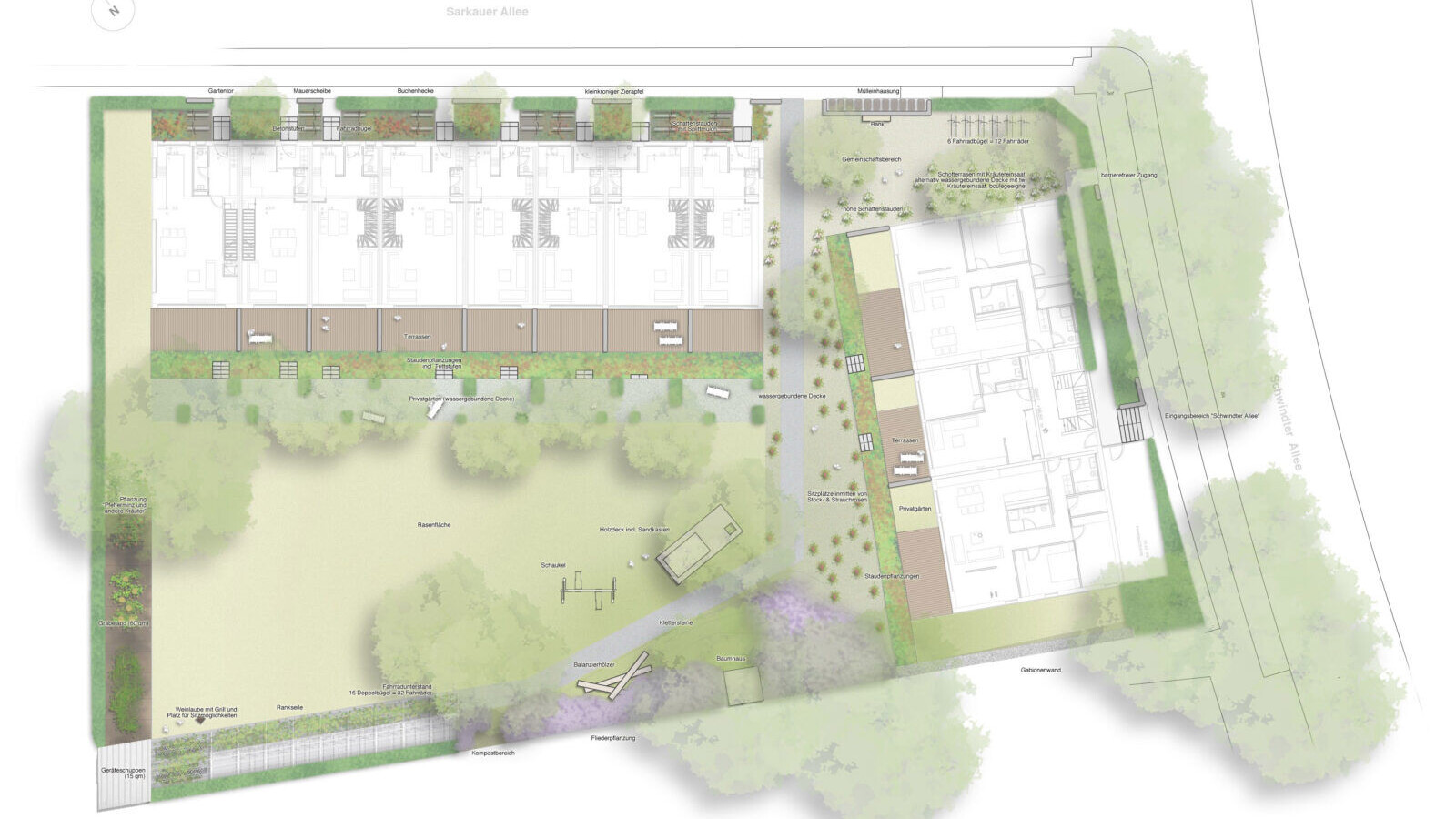 Lageplan & Freifl&auml;chenkonzept &copy; GTL Landschaftsarchitektur
